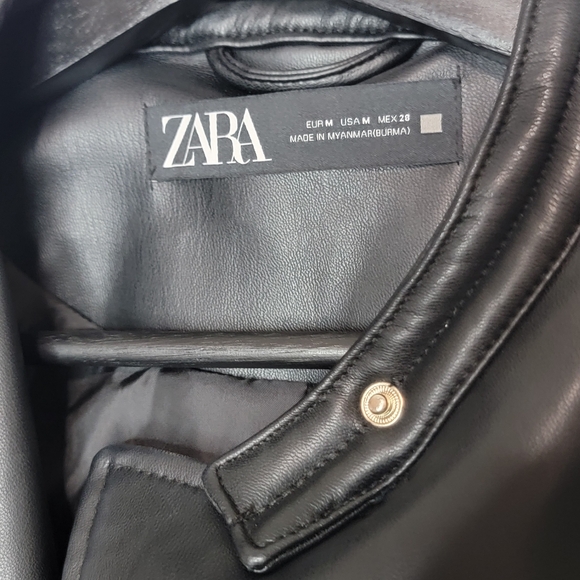 ZARA Women's Faux Leather Moto Jacket with Zippers Size M. - Picture 6 of 8